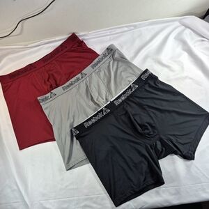 NWOT Reebok Men's 3pk Performance Boxer Briefs 2XL | Black Grey Red